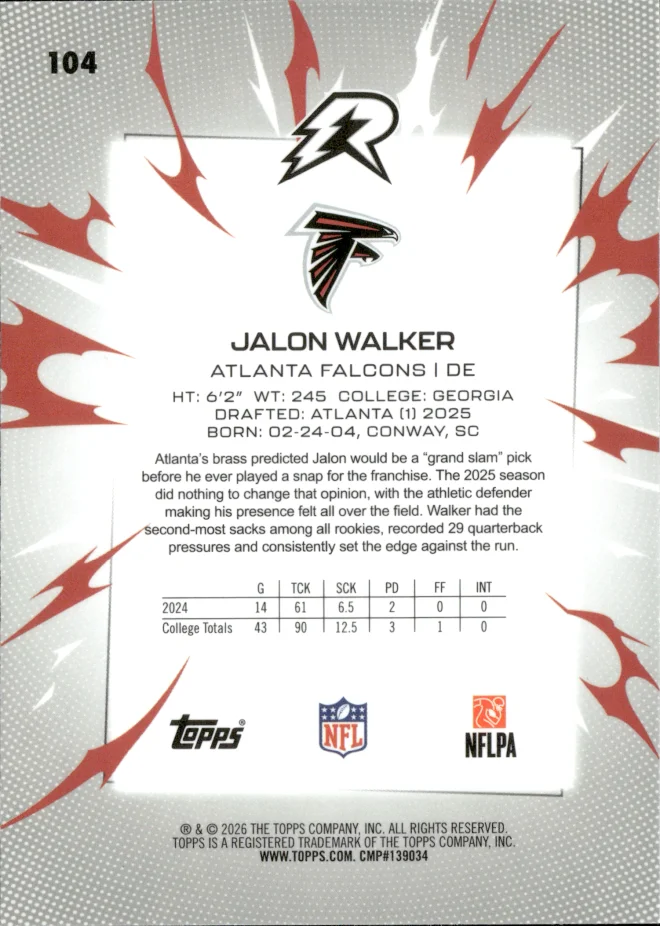 Jalon Walker card back