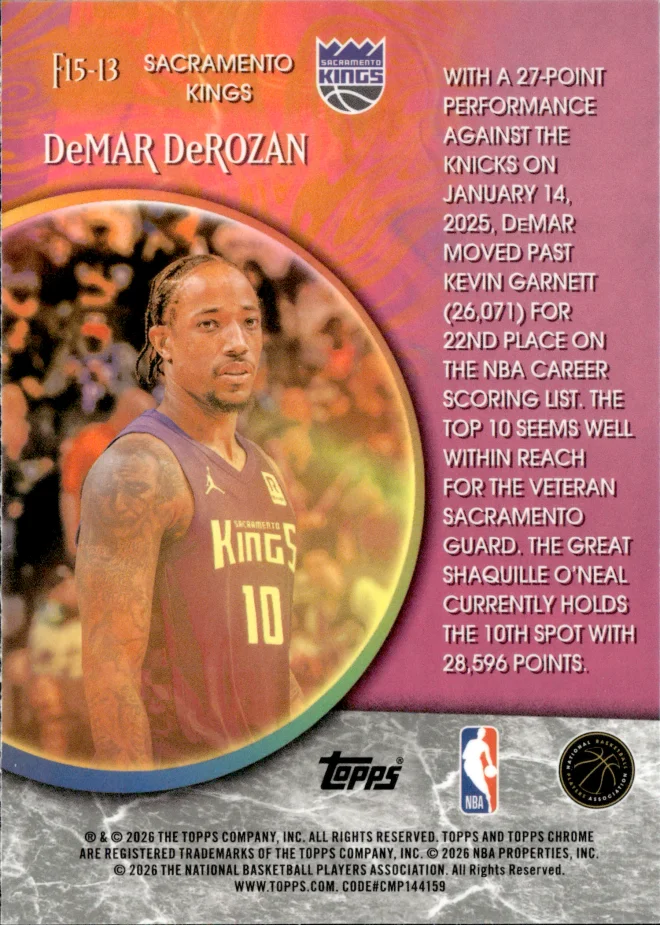 DeMar DeRozan card back
