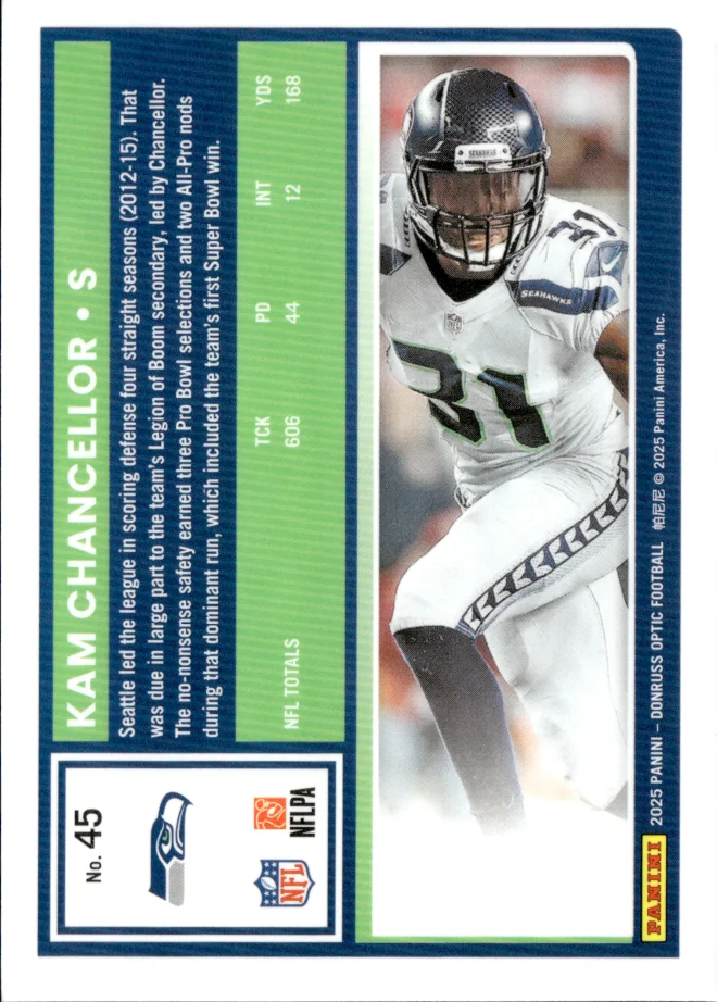 Kam Chancellor card back