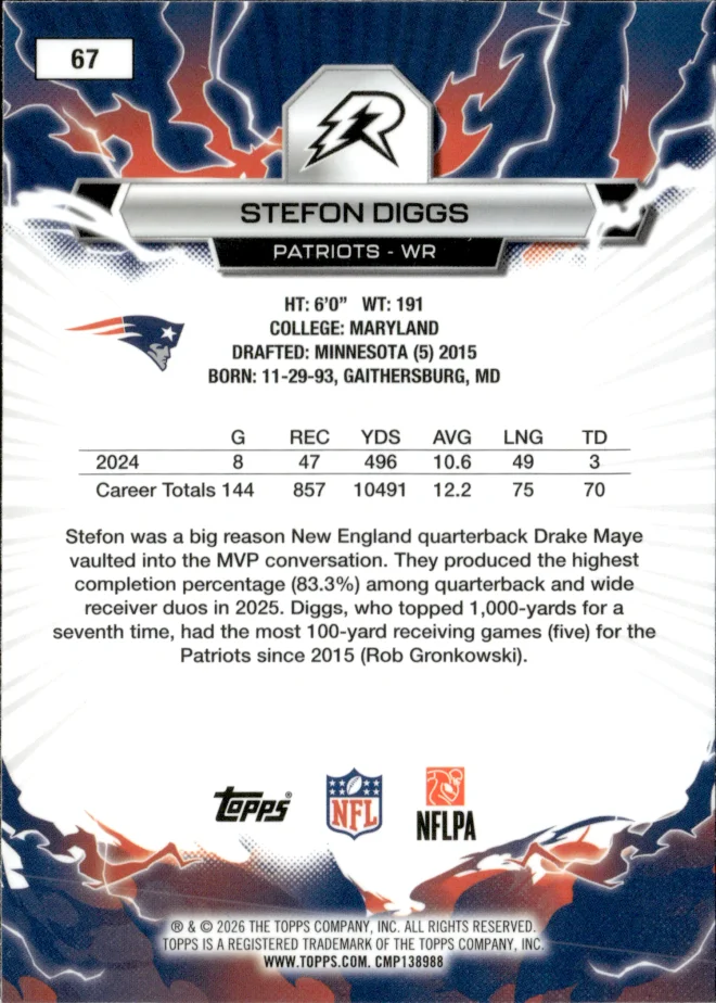 Stefon Diggs card back