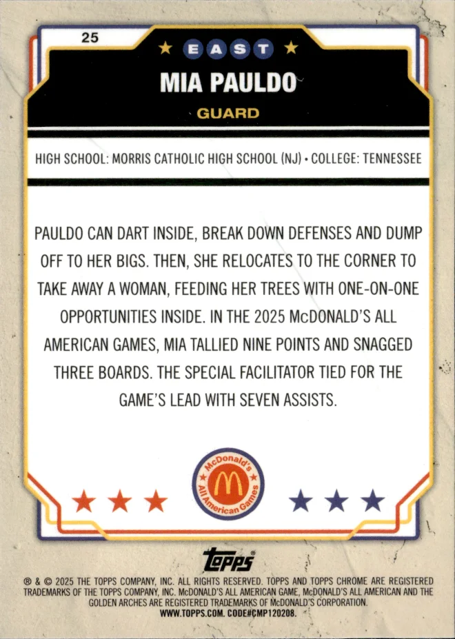 Mia Pauldo card back