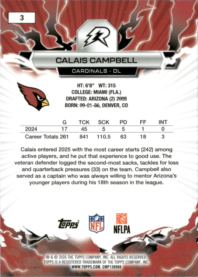 Calais Campbell card back