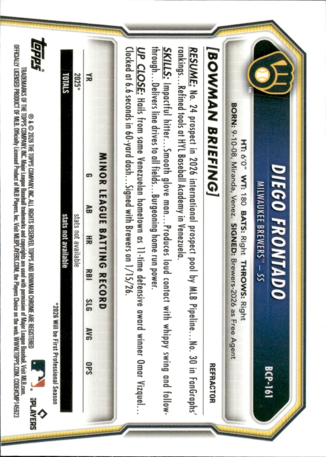 Diego Frontado card back