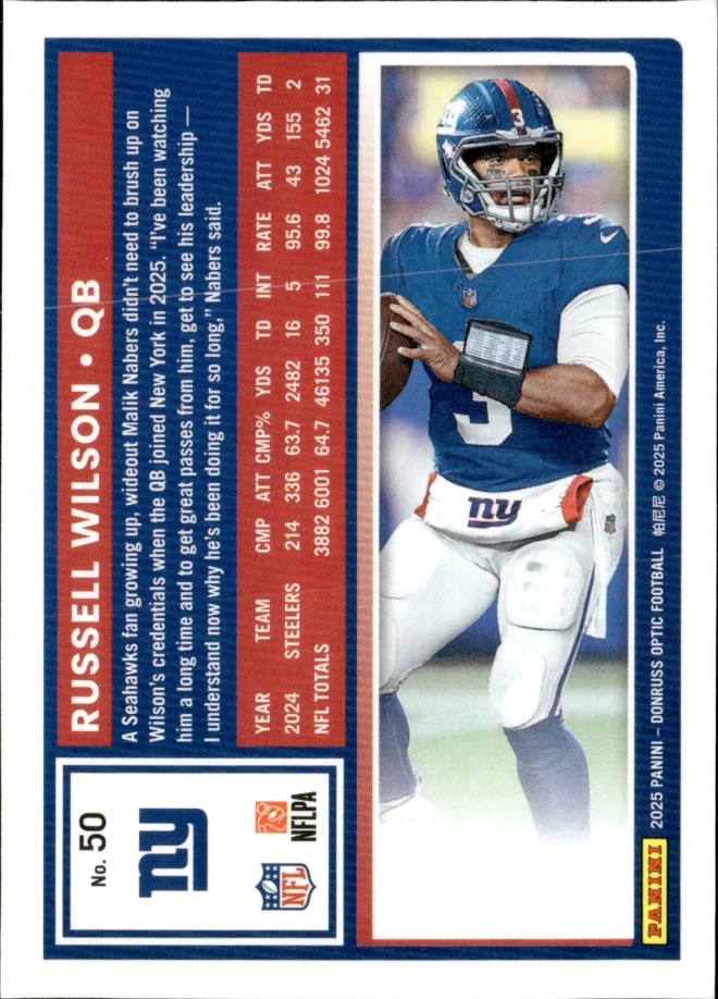 Russell Wilson card back