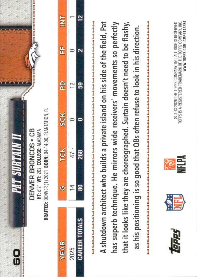 Pat Surtain II card back