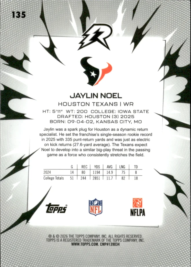 Jaylin Noel card back