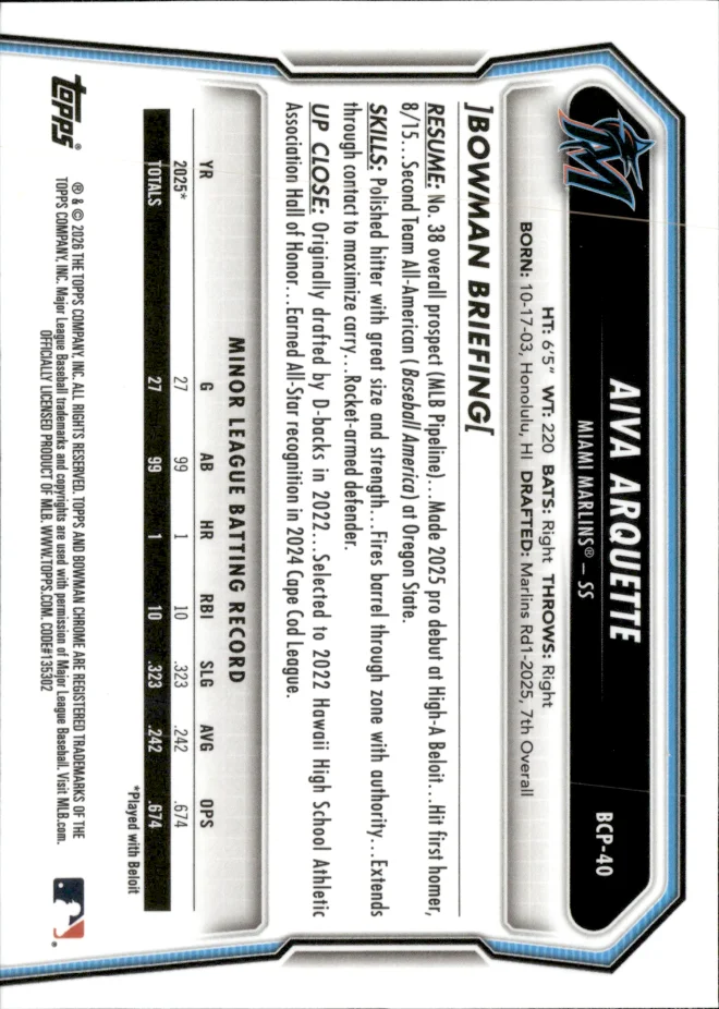 Aiva Arquette card back