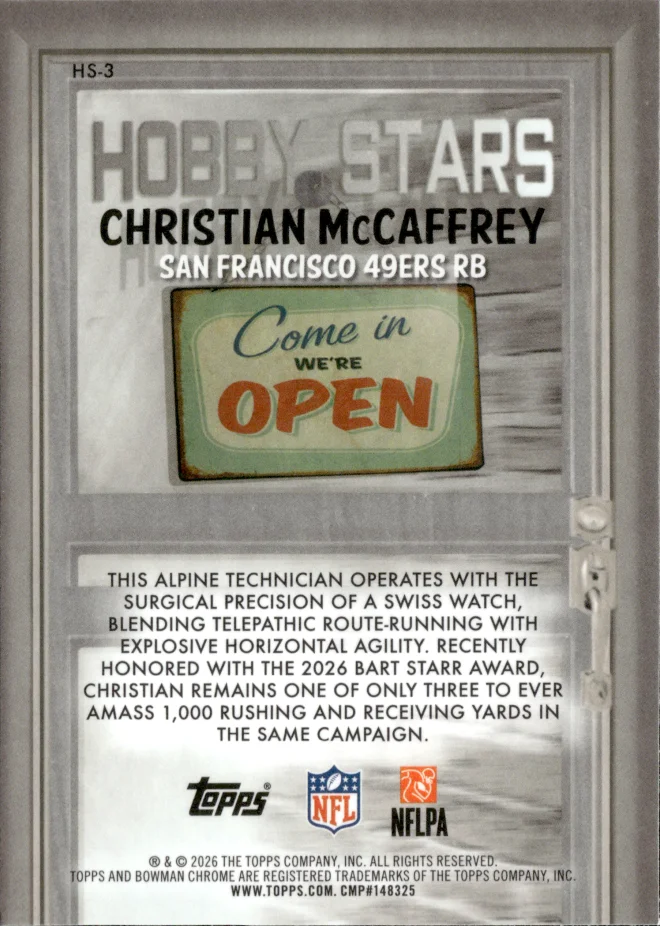 Christian McCaffrey card back