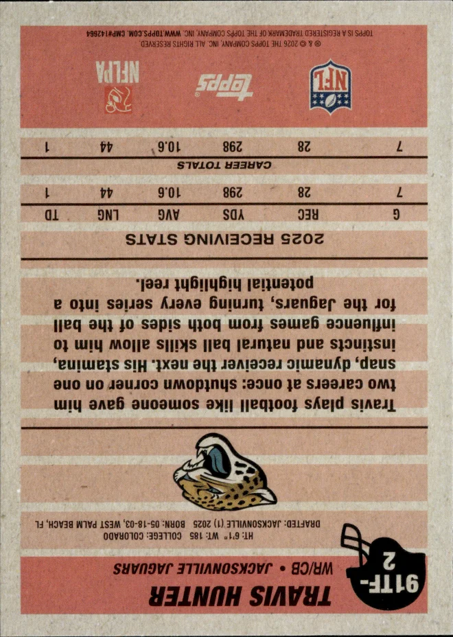 Travis Hunter card back