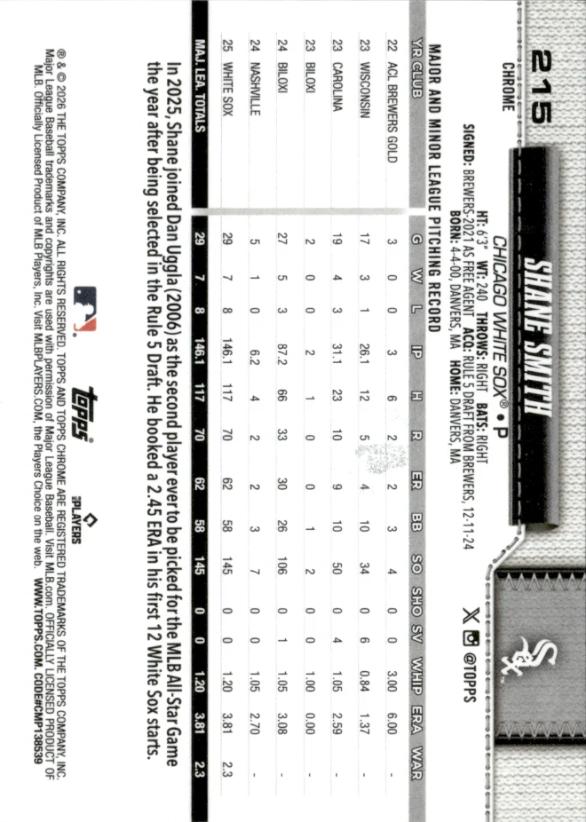 Shane Smith card back