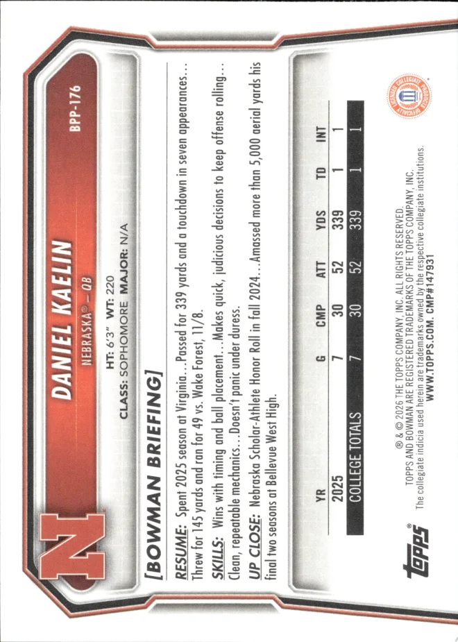 Daniel Kaelin card back