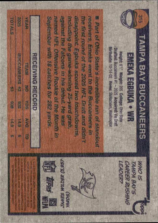 Emeka Egbuka card back