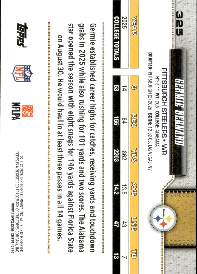 Germie Bernard card back