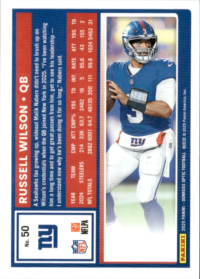 Russell Wilson card back