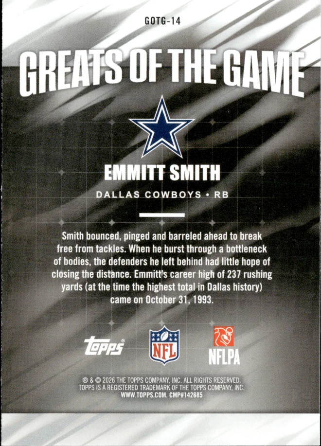 Emmitt Smith card back