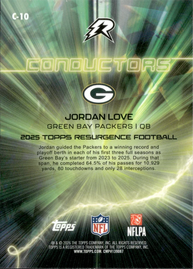 Jordan Love card back