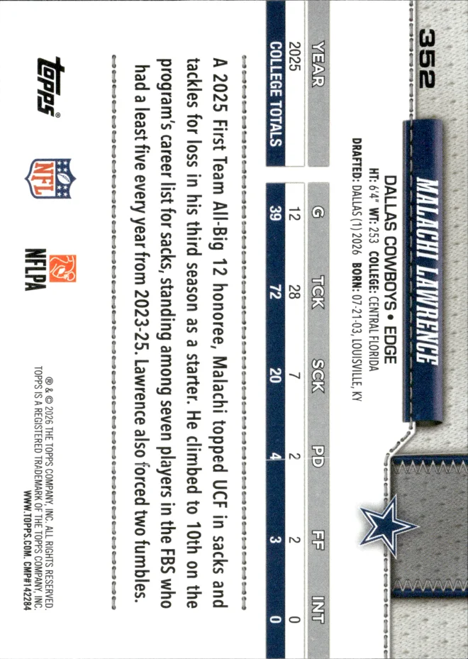 Malachi Lawrence card back