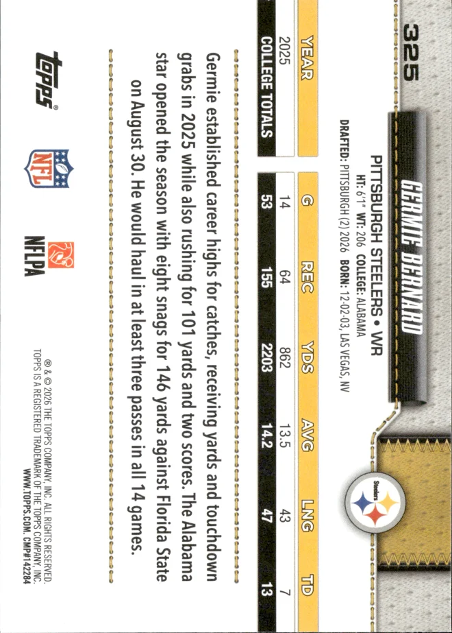 Germie Bernard card back