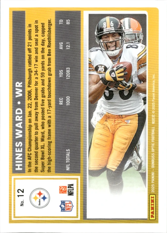 Hines Ward card back