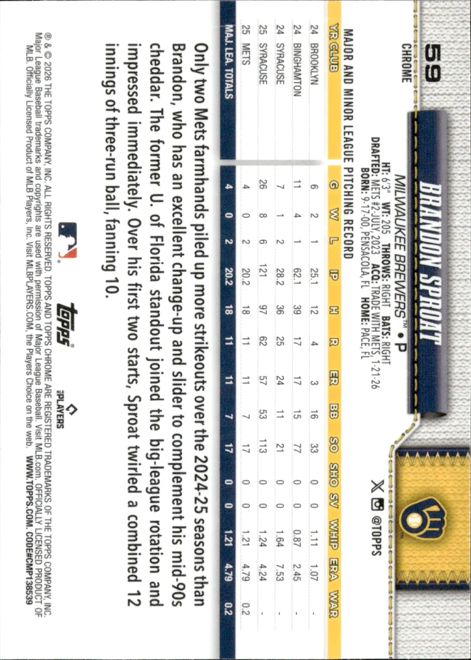 Brandon Sproat card back