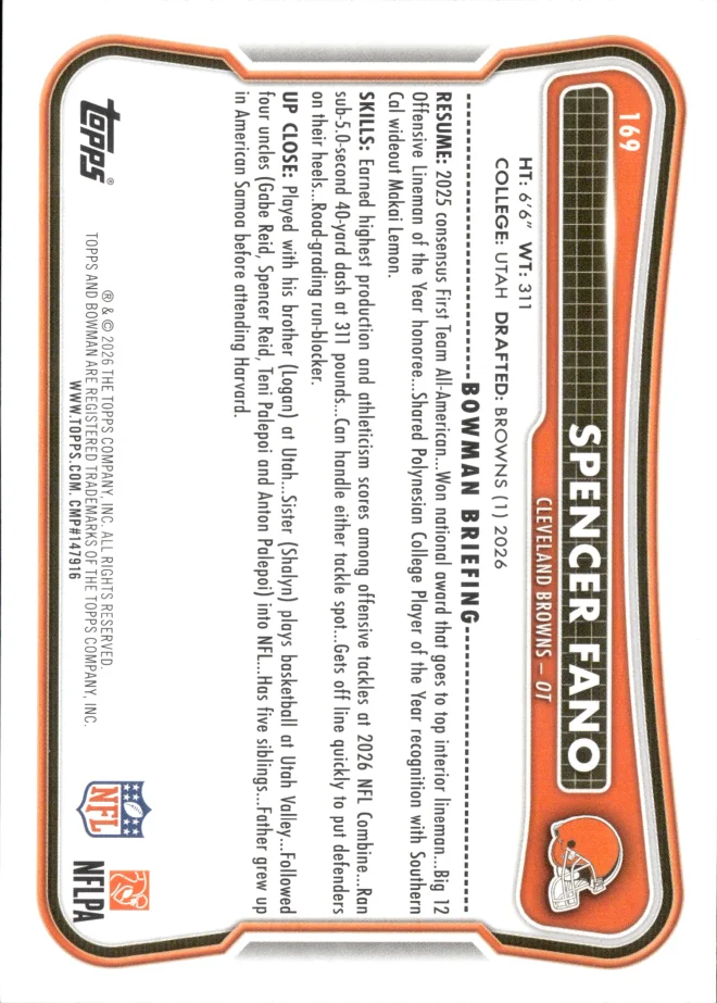 Spencer Fano card back