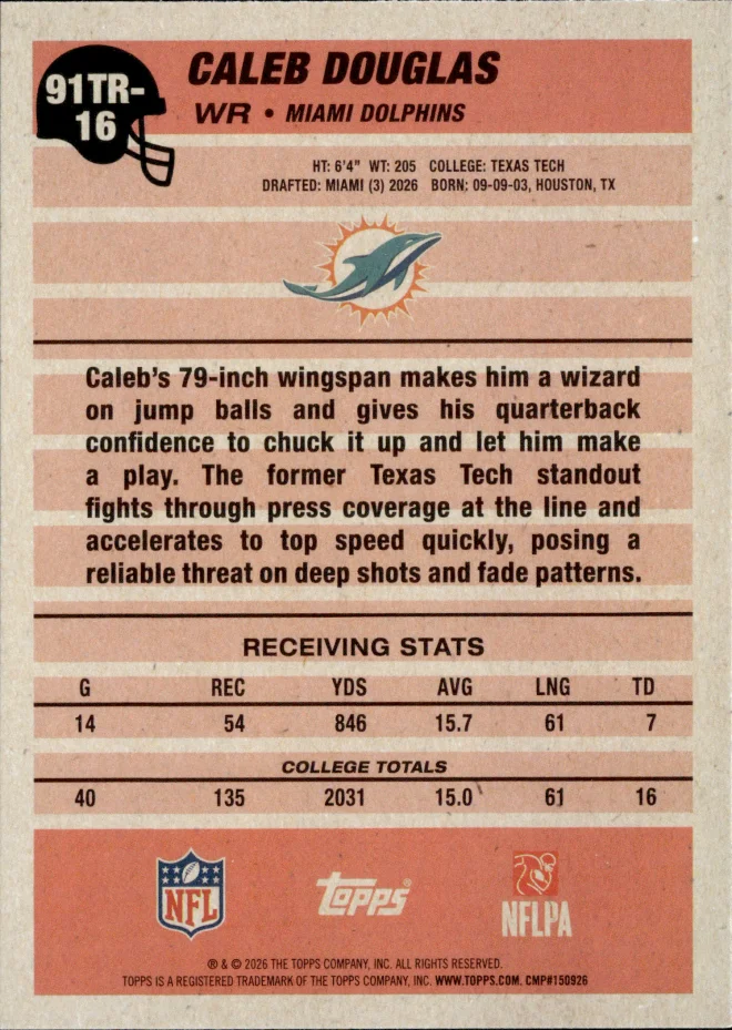 Caleb Douglas card back