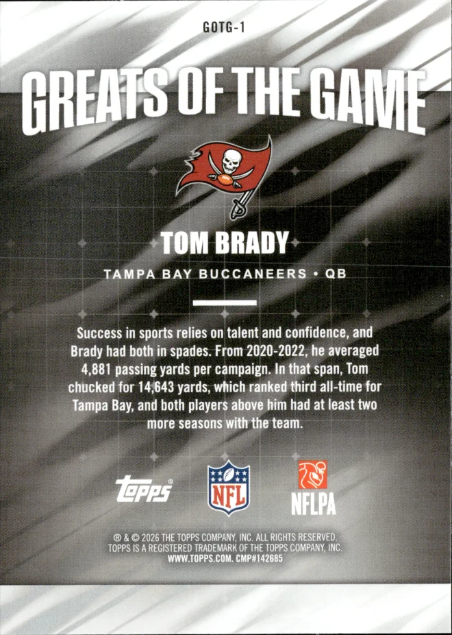 Tom Brady card back