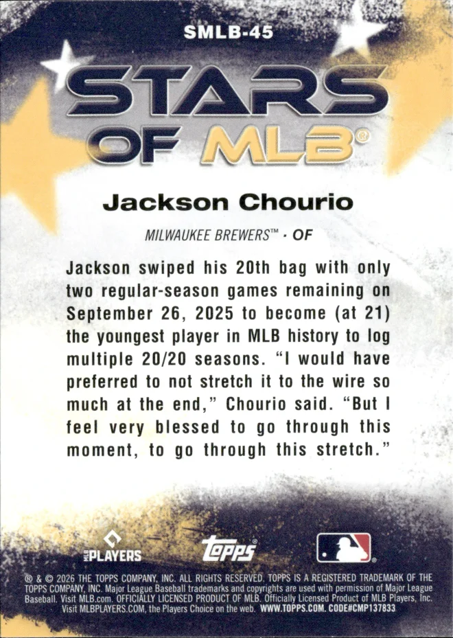 Jackson Chourio card back