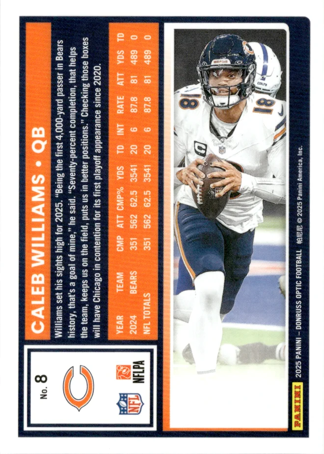 Caleb Williams card back