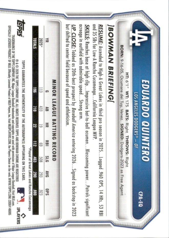 Eduardo Quintero card back
