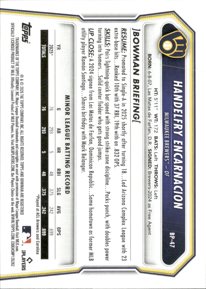 Handelfry Encarnacion card back