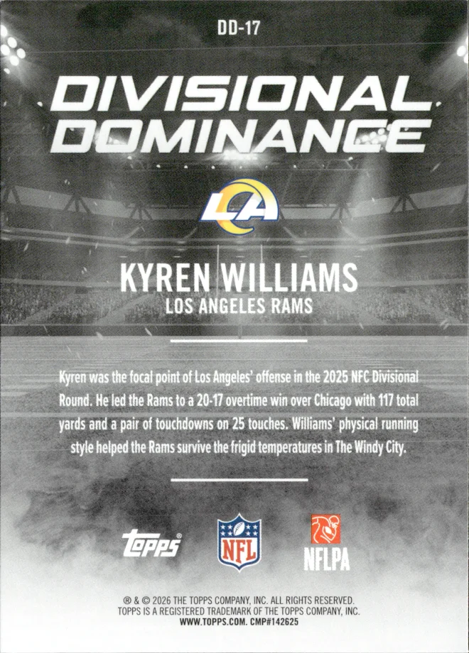 Kyren Williams card back