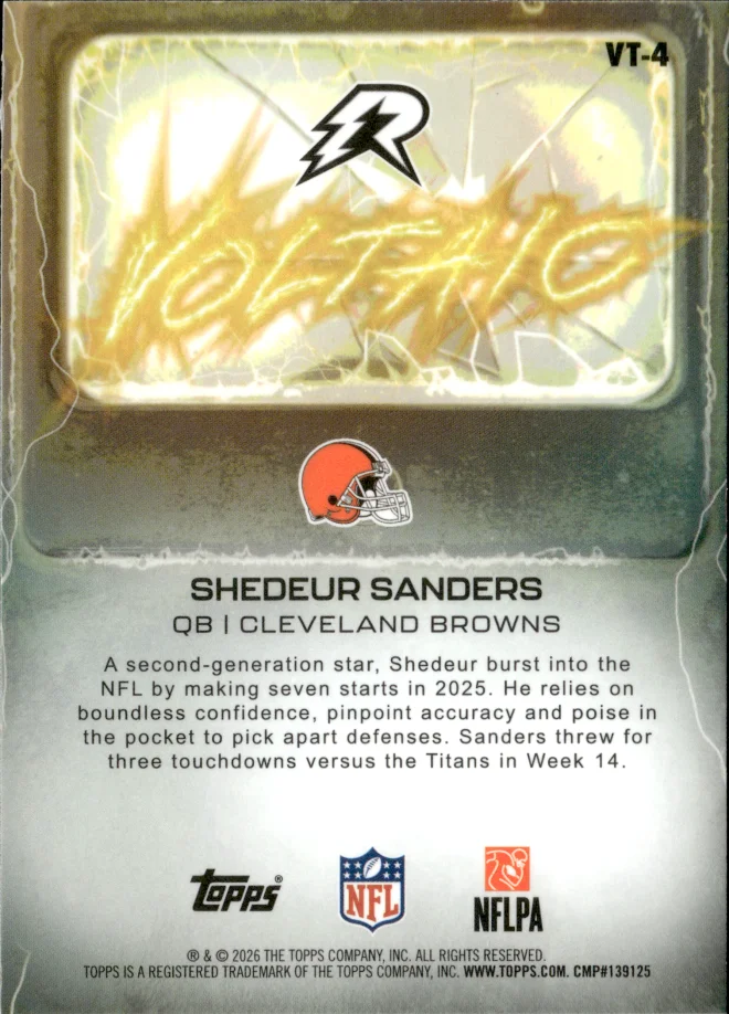 Shedeur Sanders card back