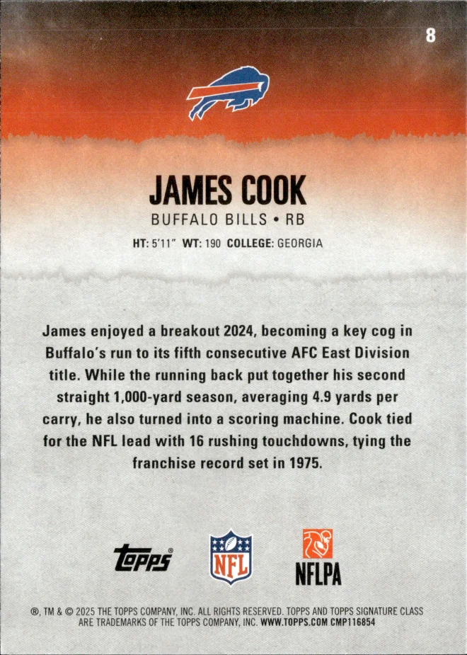 James Cook card back
