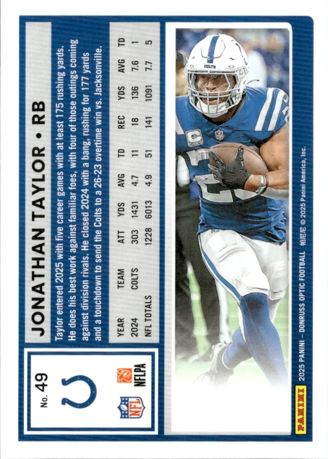 Jonathan Taylor card back