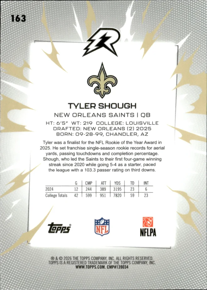 Tyler Shough card back