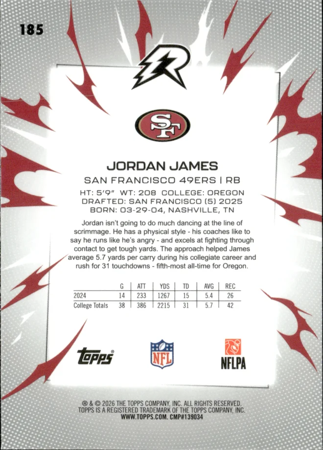 Jordan James card back