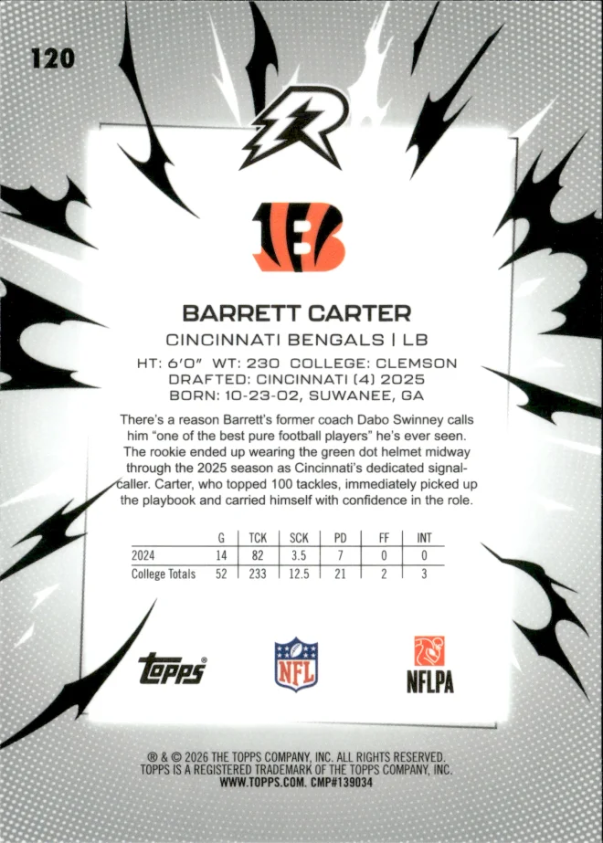 Barrett Carter card back