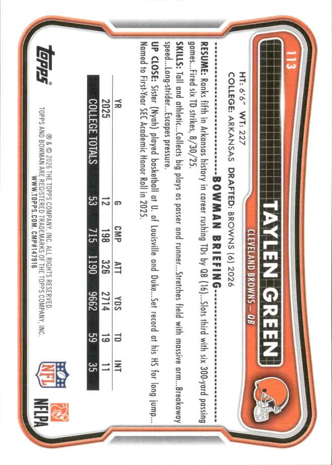 Taylen Green card back
