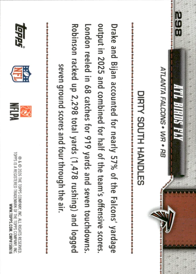 Drake London / Bijan Robinson card back