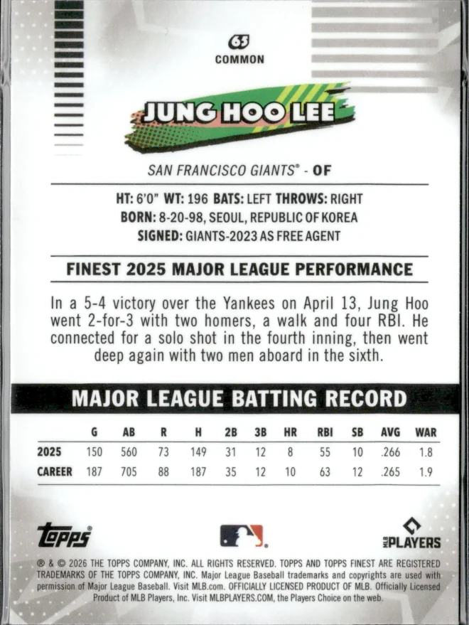 Jung Hoo Lee card back