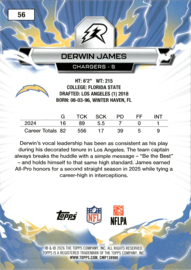 Derwin James card back