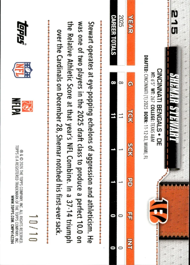 Shemar Stewart card back