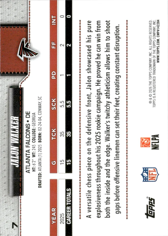Jalon Walker card back