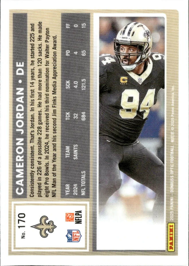 Cameron Jordan card back