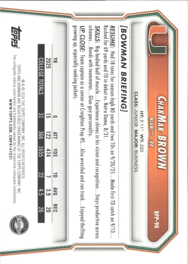 CharMar Brown card back