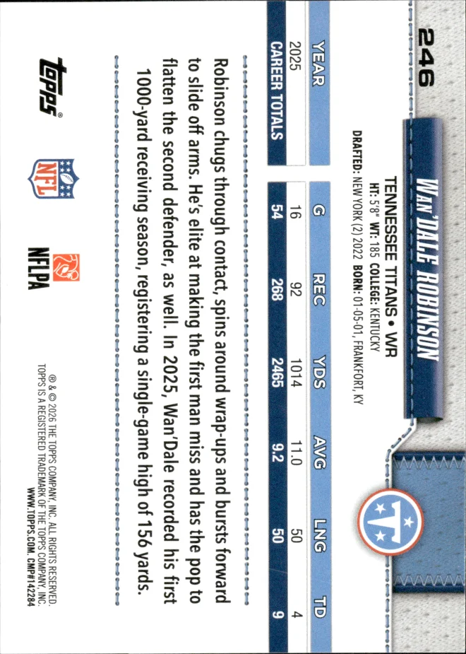 Wan'Dale Robinson card back