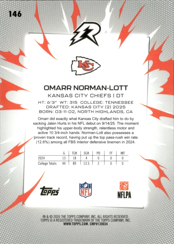 Omarr Norman-Lott card back