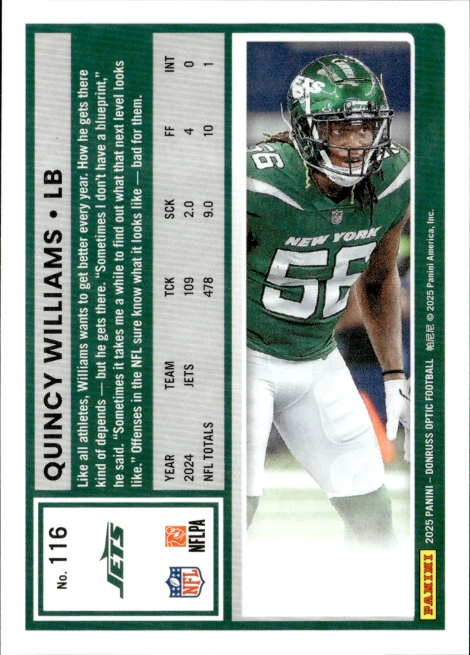 Quincy Williams card back