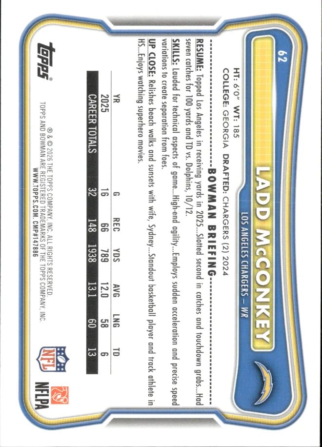 Ladd McConkey card back